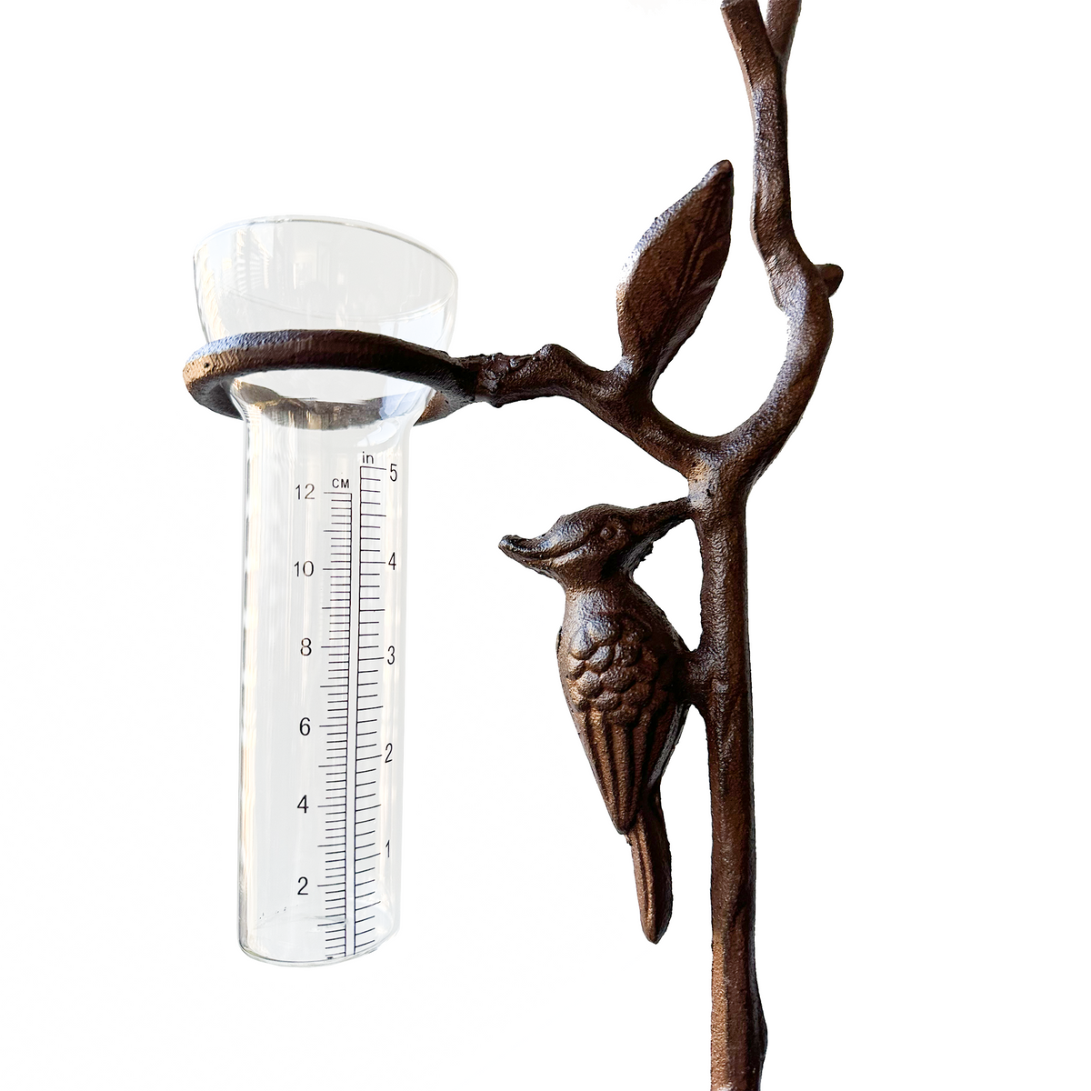 Cast Iron Rain Gauge Stake - Bird with large rain gauge - Taylor's ...