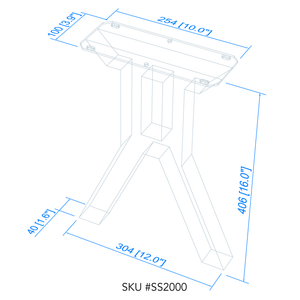 SS2000 Wishbone Shaped Bench Legs, 1 Pair